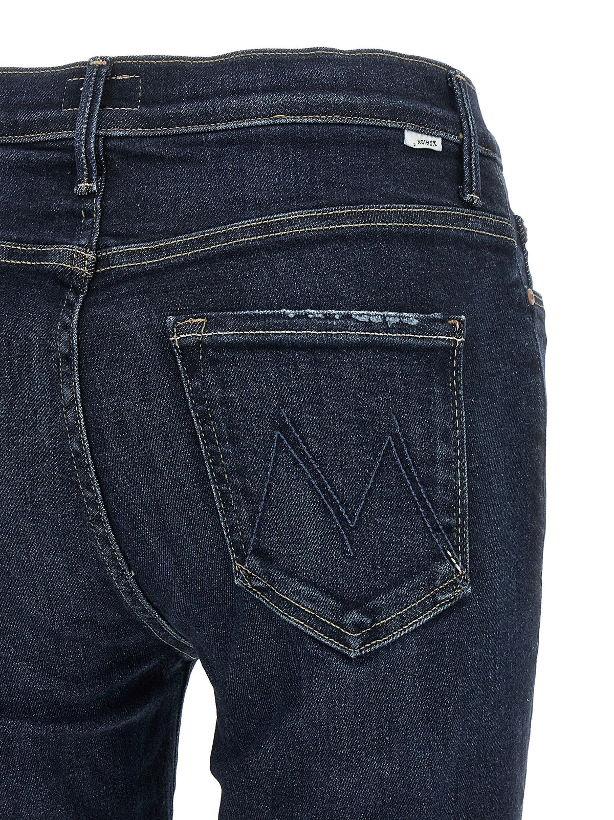 Mother Denim Blue Cotton Flared Jeans