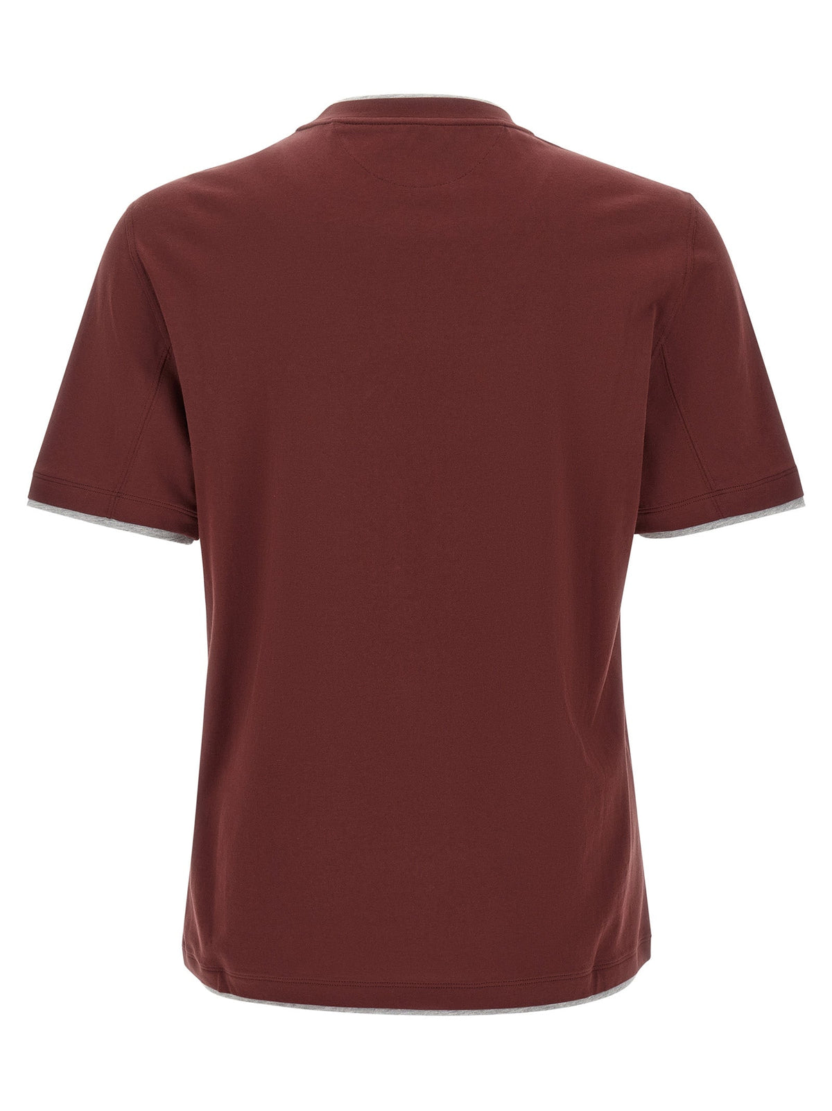 Brunello Cucinelli Bordeaux Cotton T-Shirt