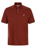 Brunello Cucinelli Red Cotton Polo Shirt