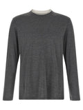 Brunello Cucinelli Gray Silk T-Shirt