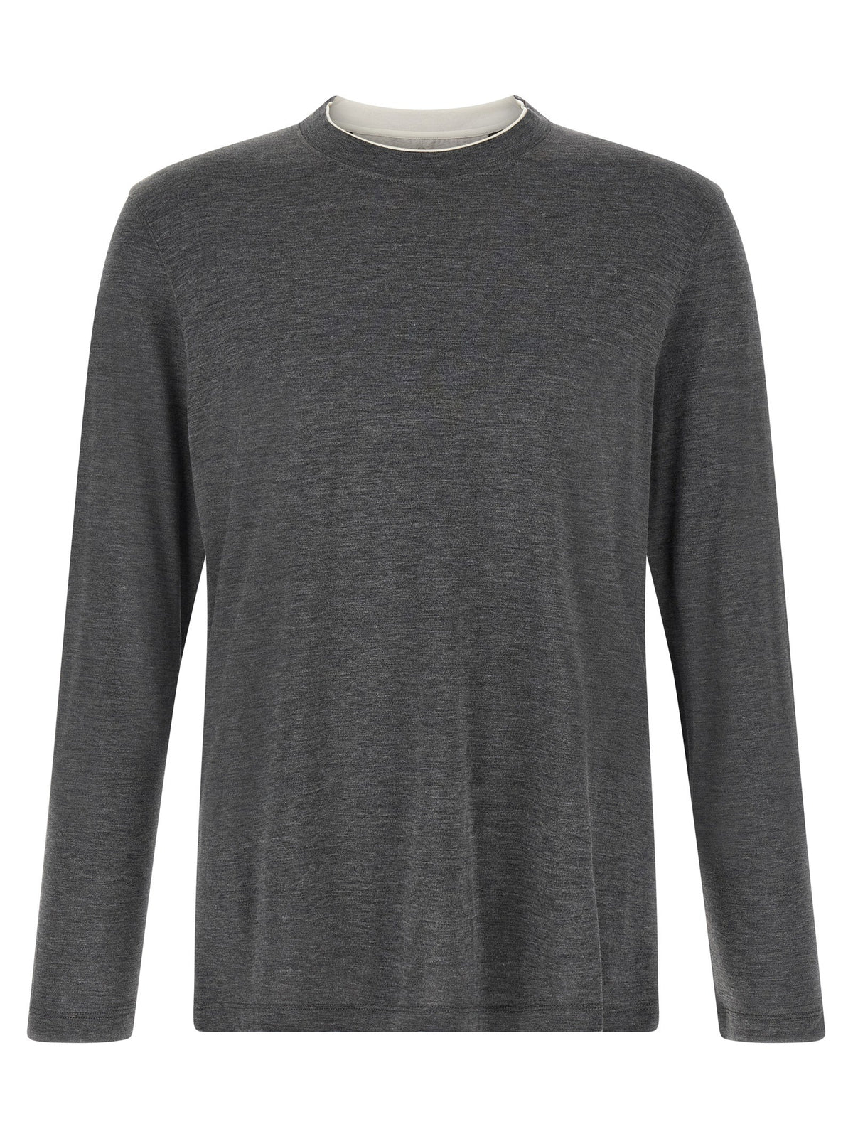 Brunello Cucinelli Gray Silk T-Shirt