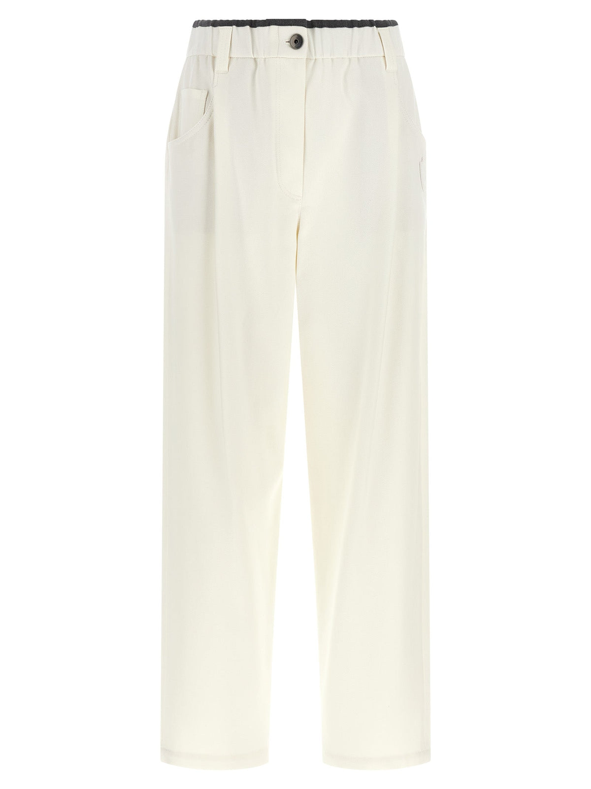 Brunello Cucinelli White Cotton Casual Pants