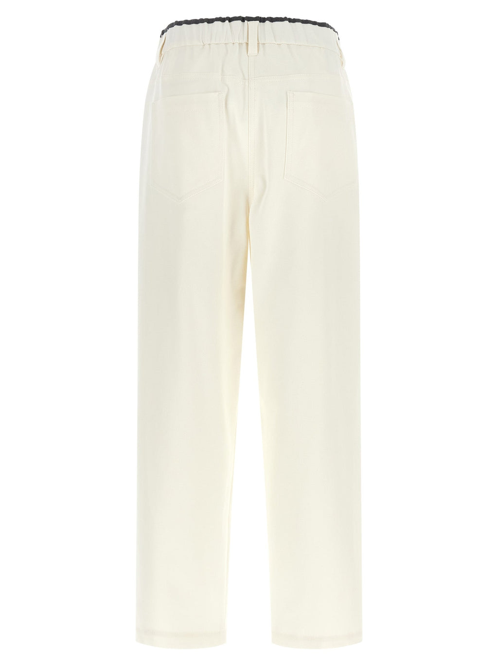 Brunello Cucinelli White Cotton Casual Pants