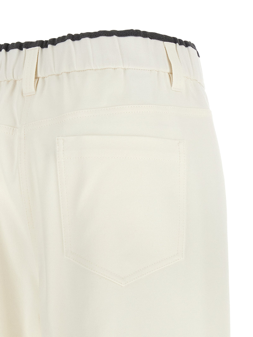 Brunello Cucinelli White Cotton Casual Pants