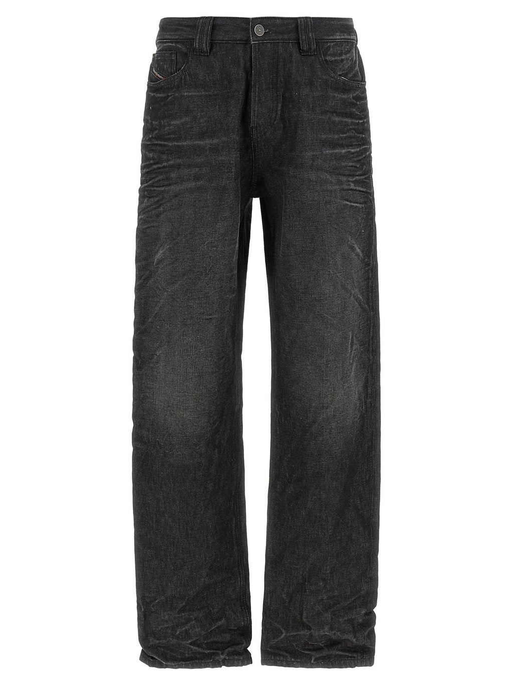 Diesel Gray Cotton Straight-Leg Jeans