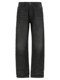 Diesel Gray Cotton Straight-Leg Jeans