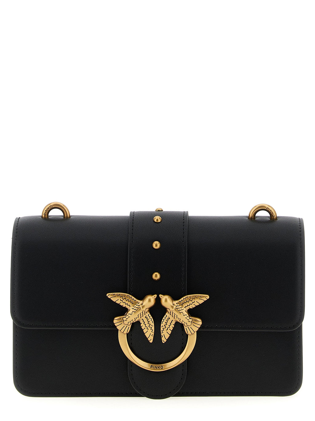PINKO Black Calfskin Crossbody Bag