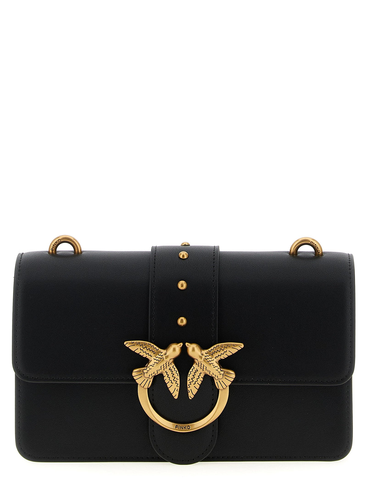 PINKO Black Calfskin Crossbody Bag