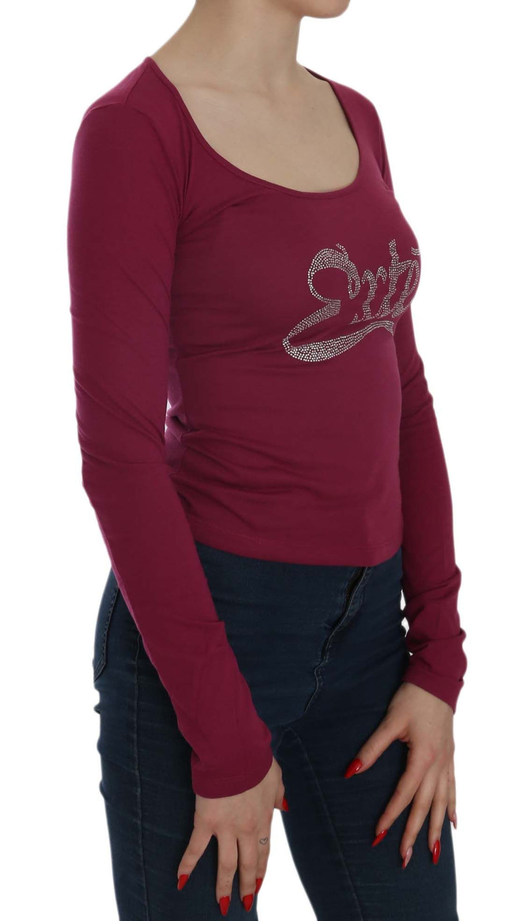 Crystal Embellished Long Sleeve Casual Top
