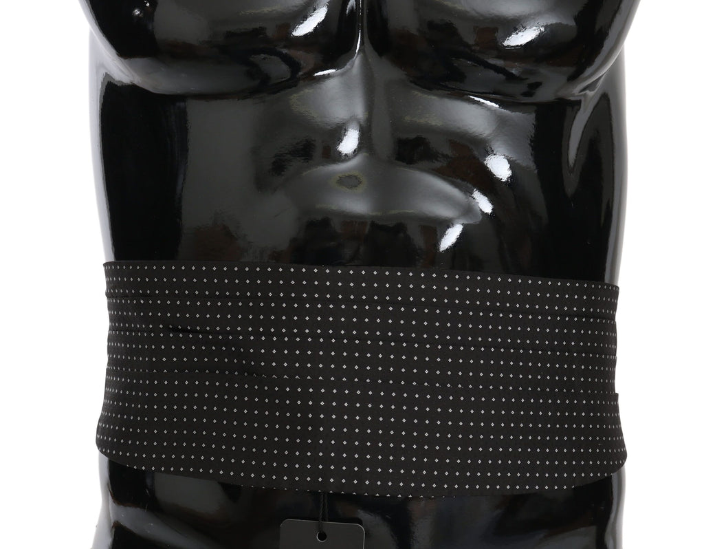 Dark Gray Dotted Waist Belt Silk Cummerbund