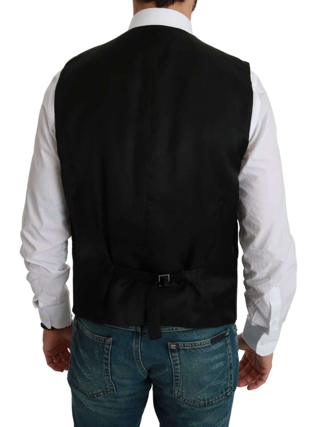 White Gray Black Stripes Waistcoat Formal Vest