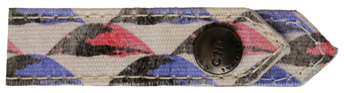 Costume National White Ring Branded Textile  Keychain