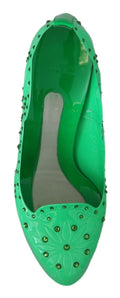 Green Crystal Floral CINDERELLA Heels Shoes