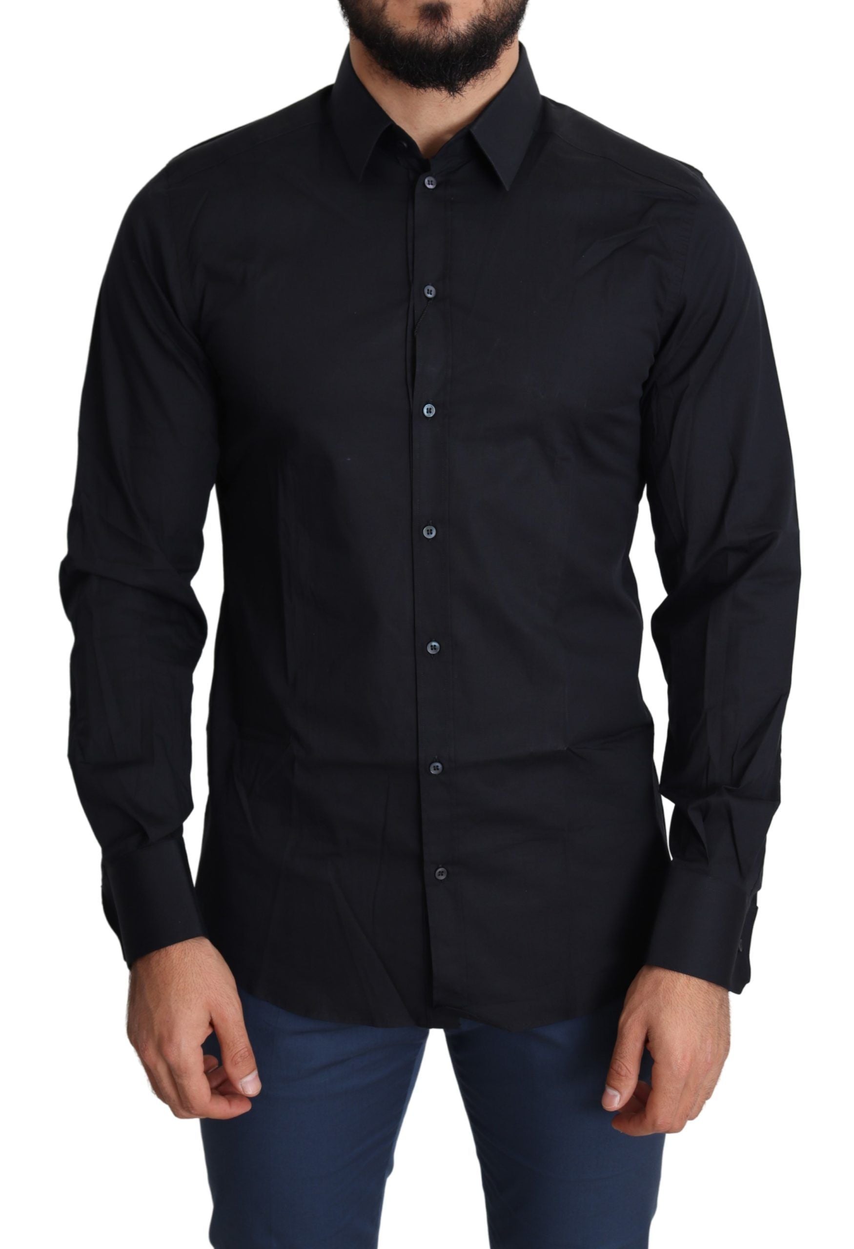 Blue Cotton Formal GOLD Dress Shirt
