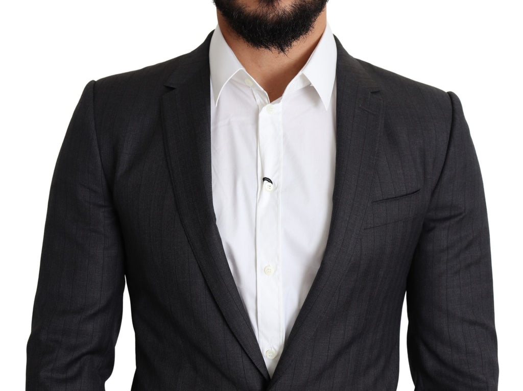 Dark Gray Wool Single Breasted Coat MARTINI Blazer