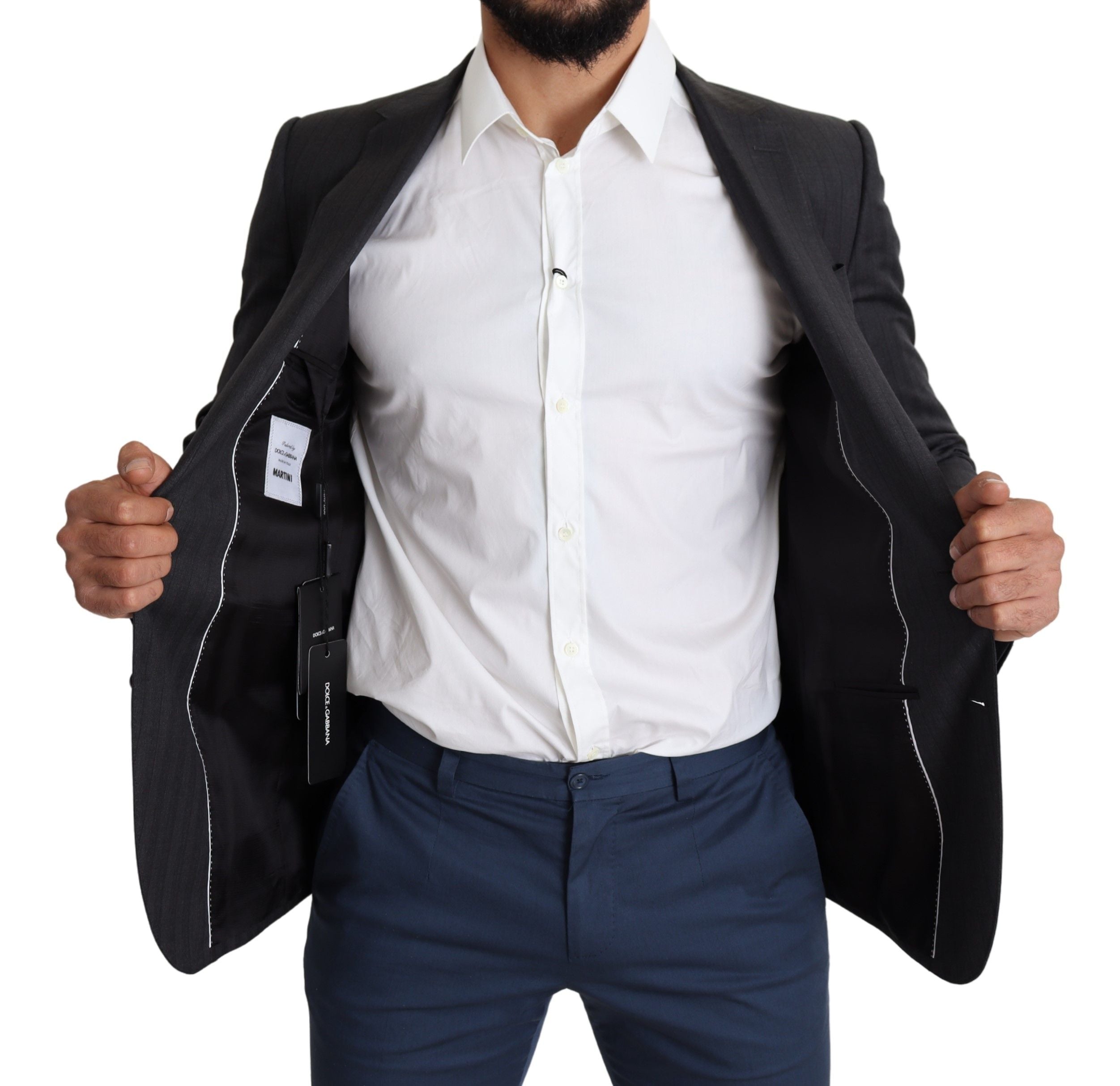 Dark Gray Wool Single Breasted Coat MARTINI Blazer
