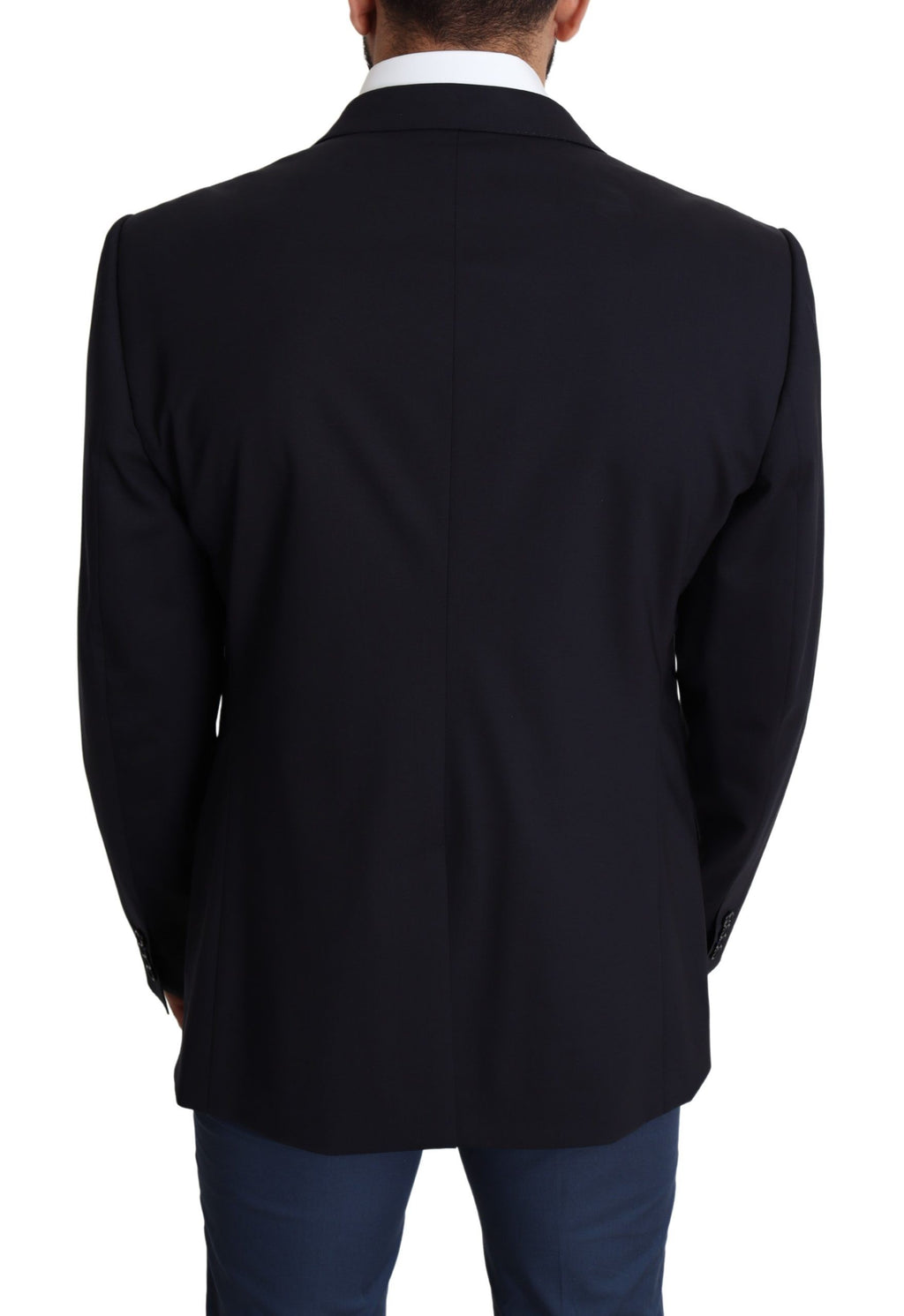 Dark Blue Wool Stretch Men Coat MARTINI Blazer