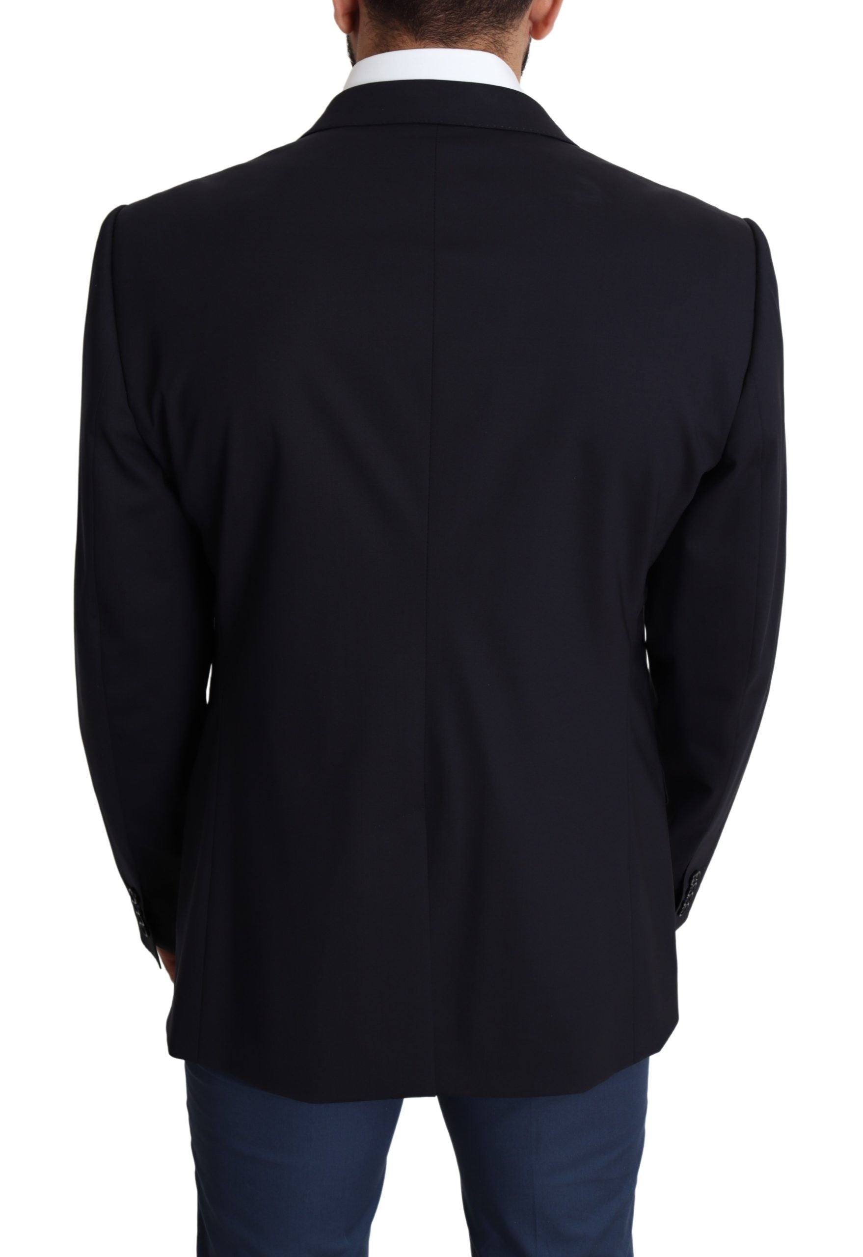 Dark Blue Wool Stretch Men Coat MARTINI Blazer