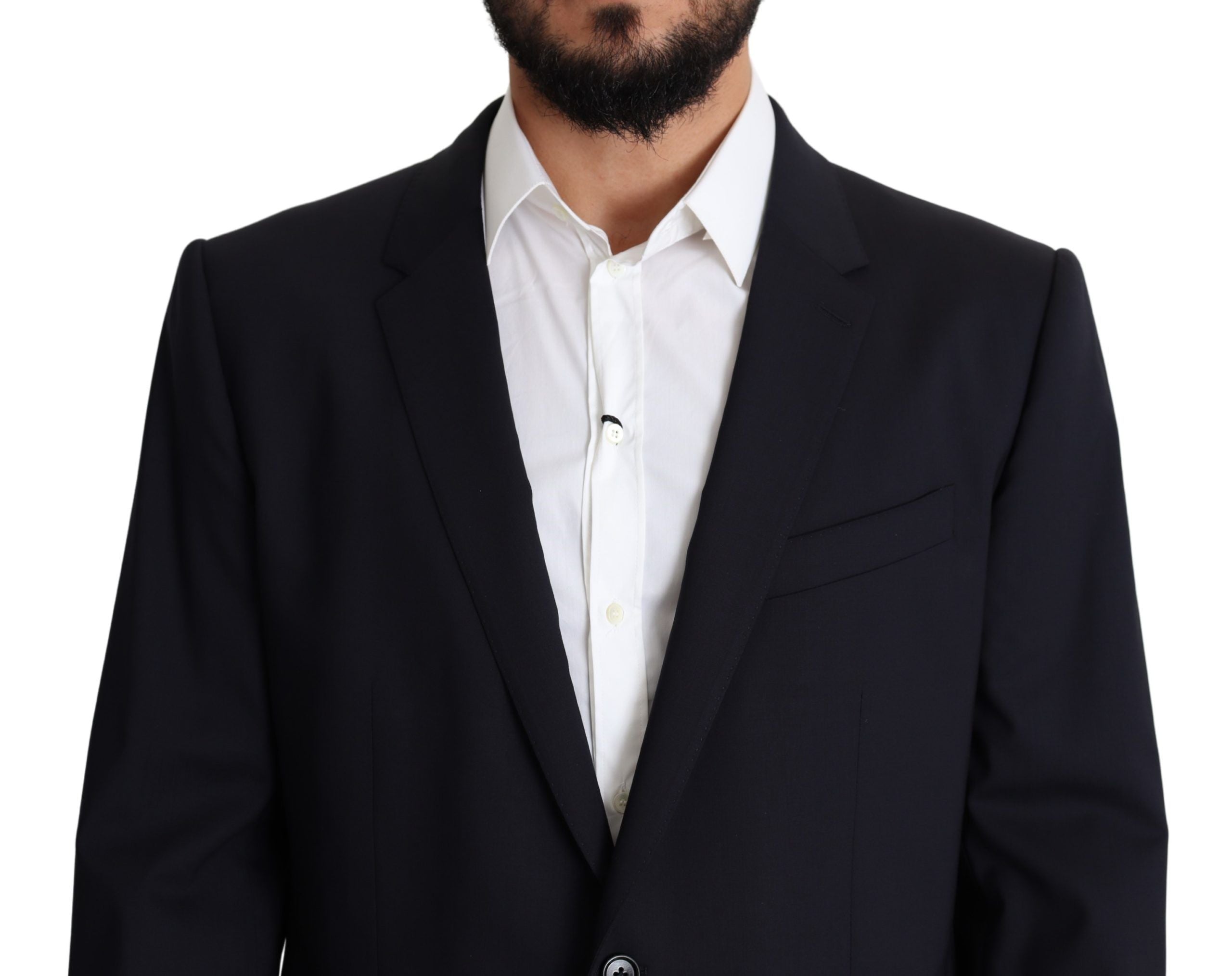 Dark Blue Wool Stretch Men Coat MARTINI Blazer