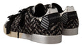 Silver Leather Brown Cotton Wool Sneakers Shoes