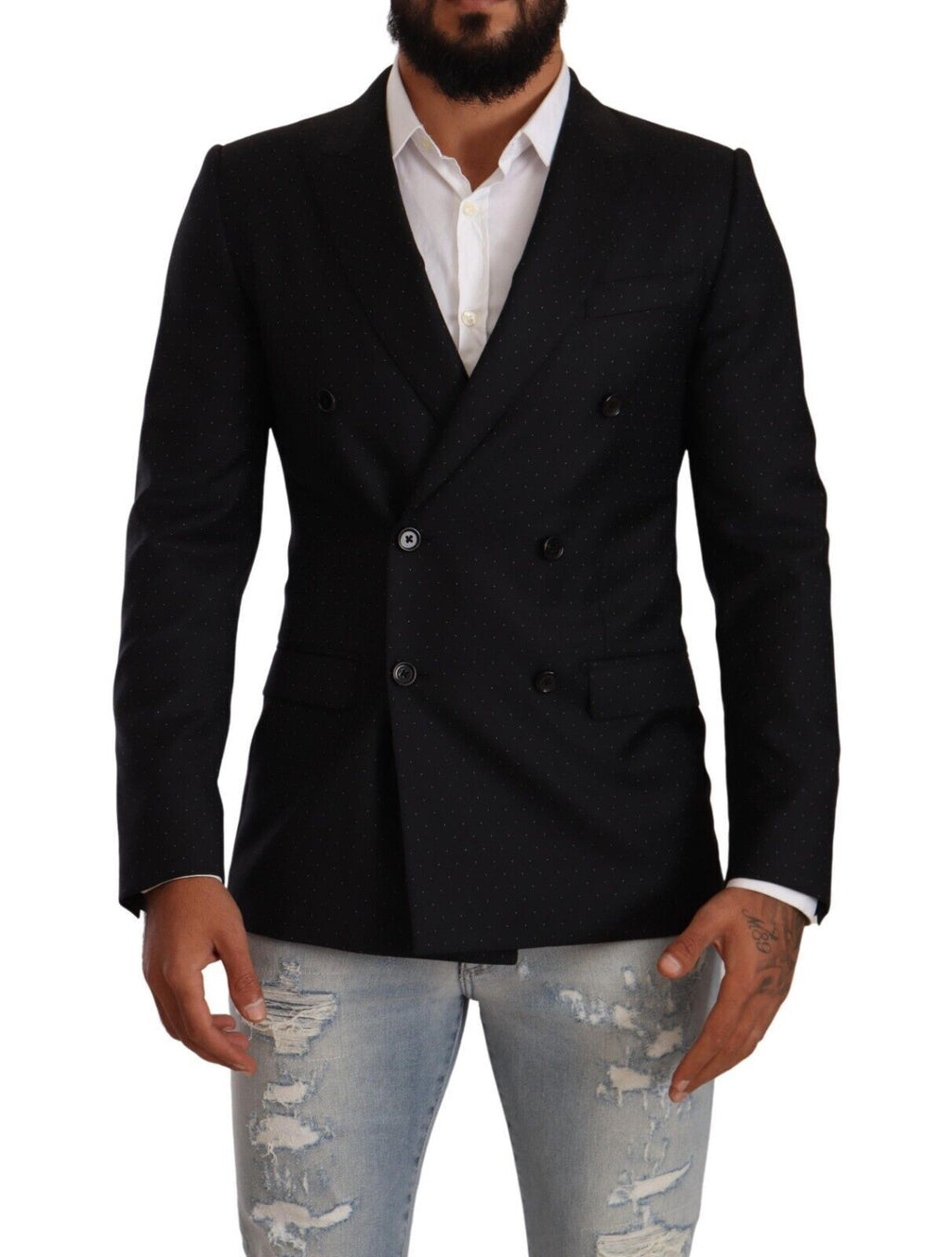Dark Gray Dotted Double Breasted MARTINI Jacket