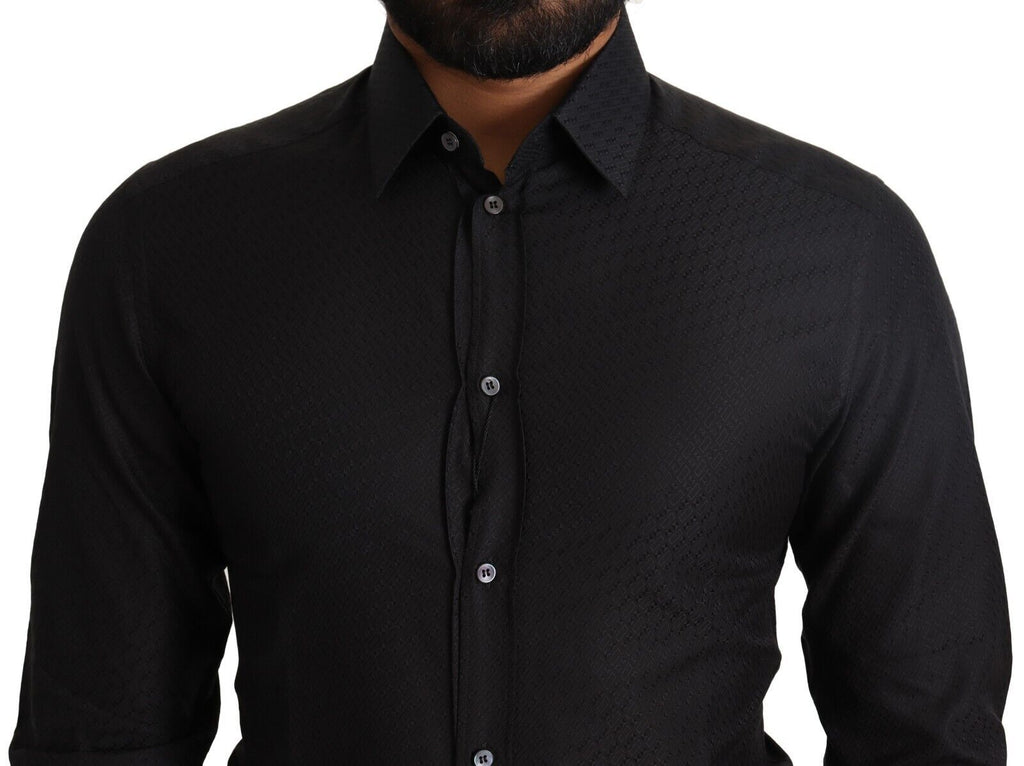 Black GOLD Cotton Slim Dress Formal Shirt