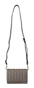 Karl Lagerfeld Light Grey Leather Crossbody Bag