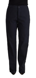 Black High Waist Tapered Cotton Pants