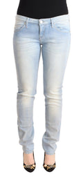 Light Blue Washed Cotton Low Waist Skinny Denim Jeans