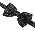 Dolce & Gabbana Dark Gray White Polka Dot 100% Silk Neck Papillon Tie