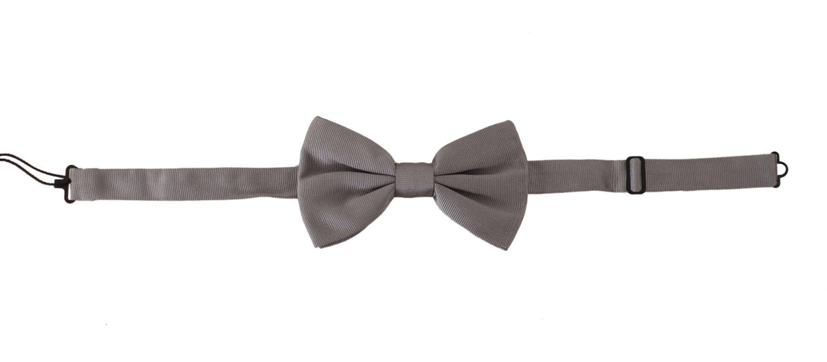 Dolce & Gabbana Gray 100% Silk Adjustable Neck Papillon Tie