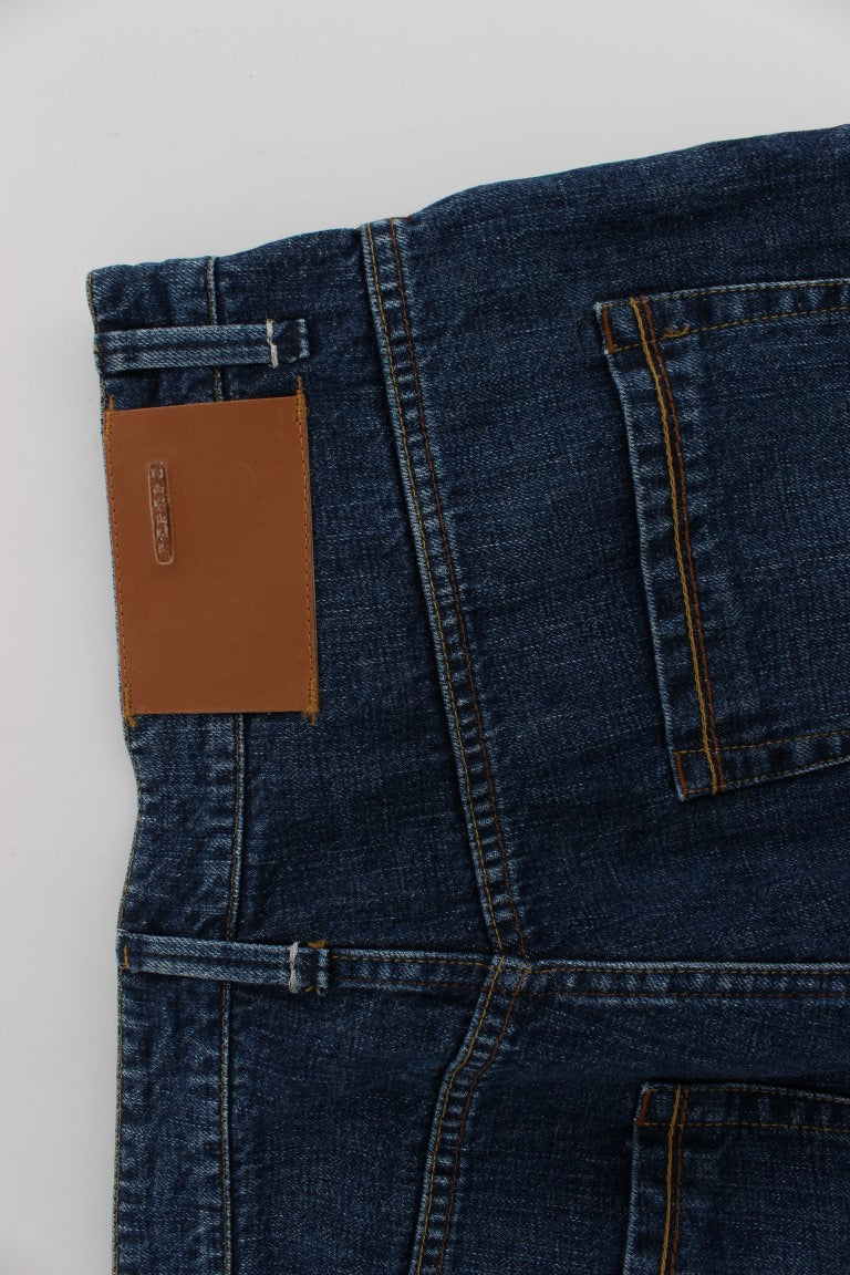 Acht Blue Wash Cotton Baggy Loose Fit Jeans