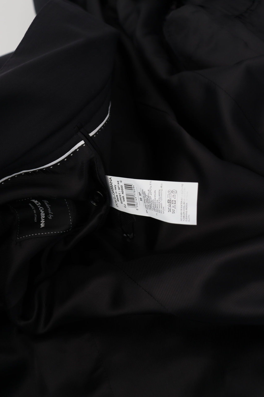 Black Wool Full Zip Long Sleeves Jacket