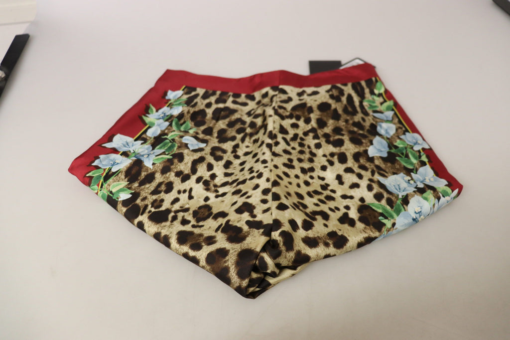 Multicolor Leopard Flora Printed Mid Waist Trouser Pants