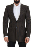 Dark Gray Stripes Single Breasted Blazer