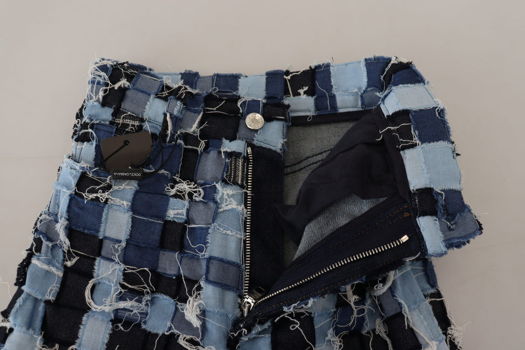 Multicolor Patchwork Cotton Denim Jeans
