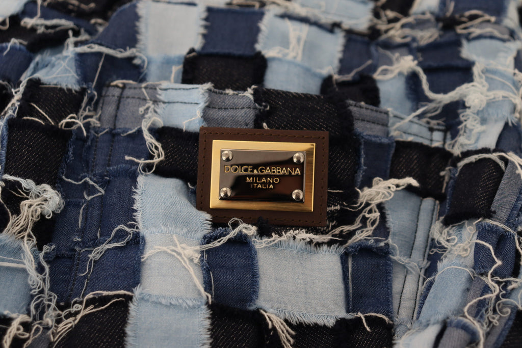 Multicolor Patchwork Cotton Denim Jeans
