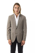 Gray Wool Mens Blazer