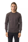 Gray Merino Wool Men Sweater