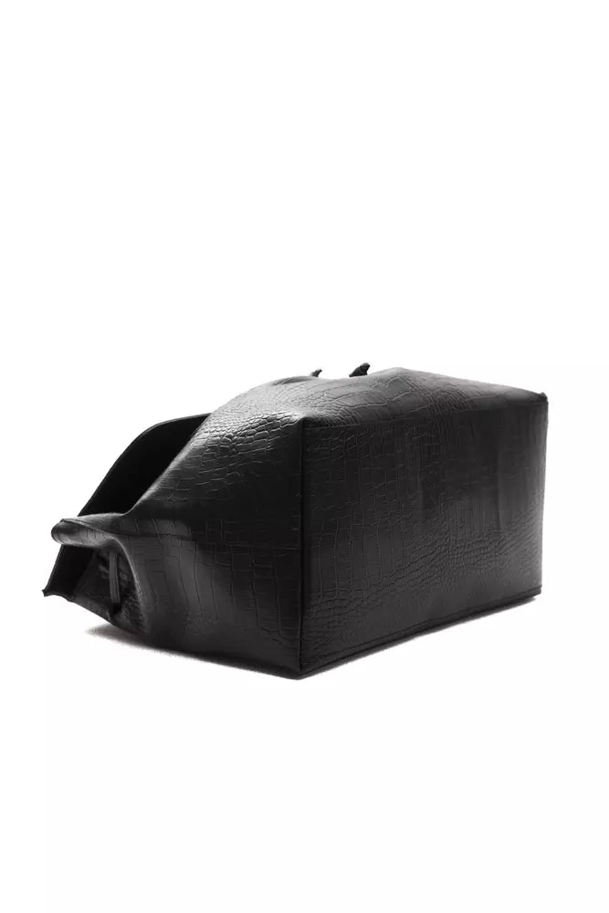 Pompei Donatella Black Leather Women Shoulder Bag