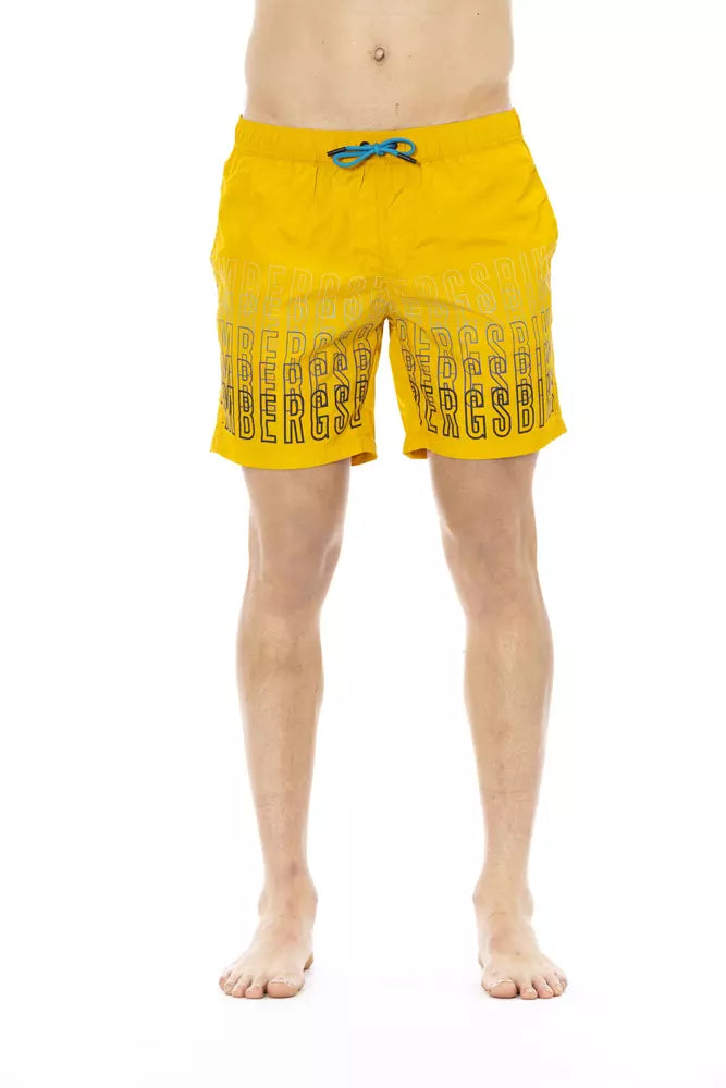 Light Blue Polyester Men's Swimsuit
