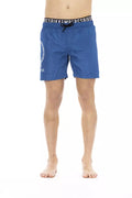 Black Polyester Men Swimsuit