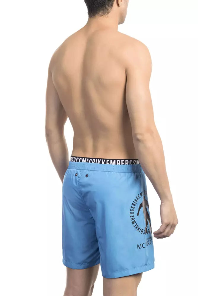 Black Polyester Men Swimsuit