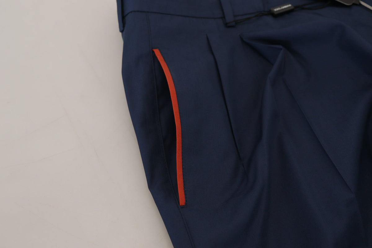 Dolce & Gabbana Blue Cotton Chino Formal Pants
