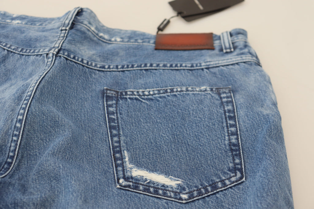 Blue Washed Cotton Casual Denim Jeans