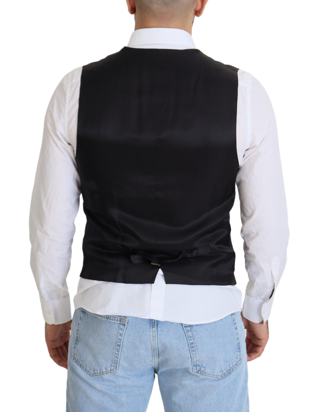 Dark Blue Wool Stretch Waistcoat Formal Vest