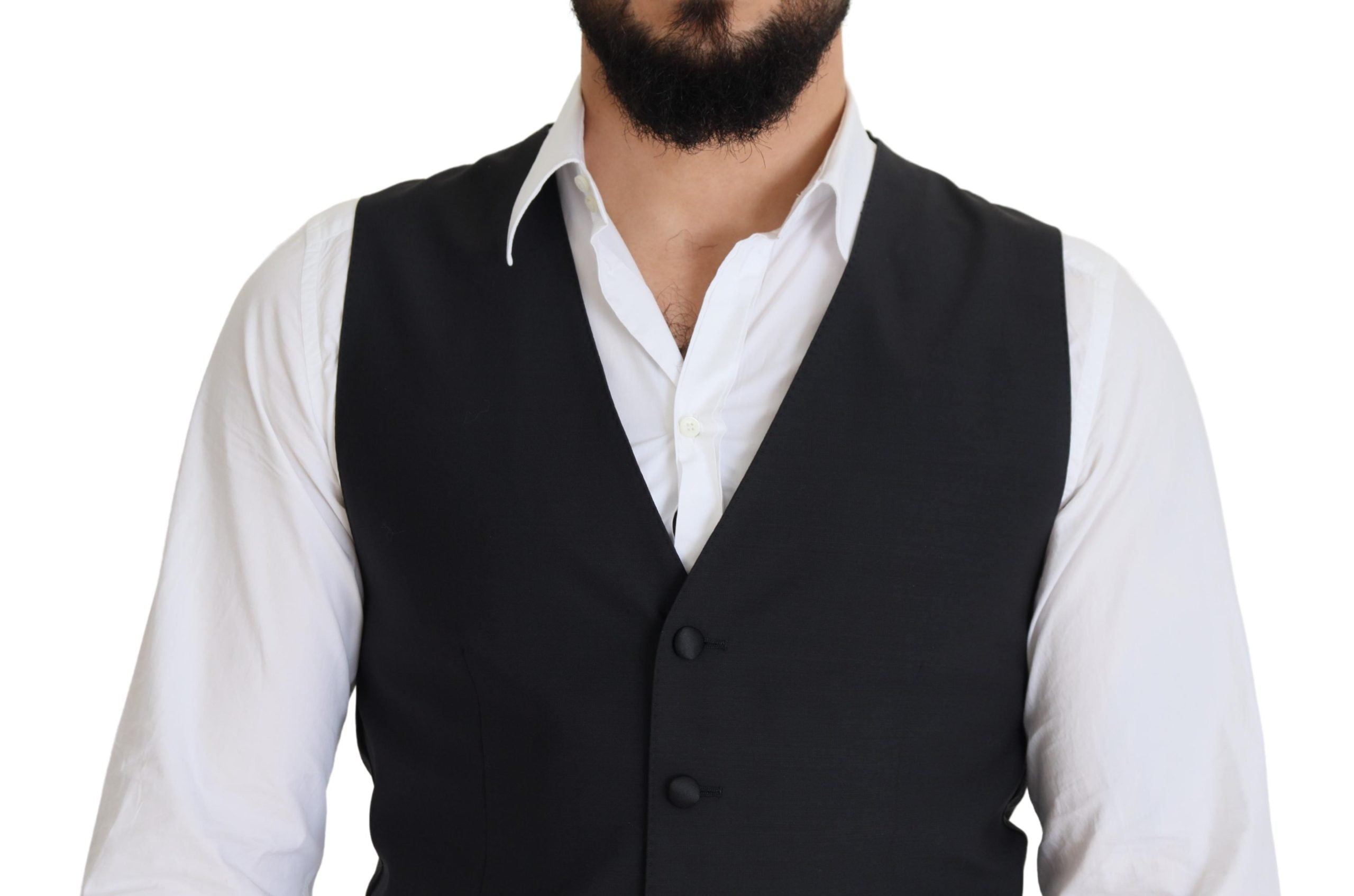 Dark Blue Wool Stretch Waistcoat Formal Vest