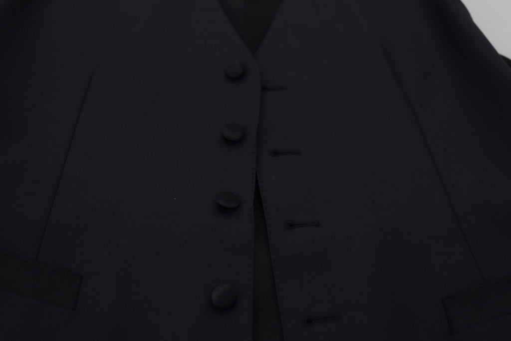 Dark Blue Wool Stretch Waistcoat Formal Vest