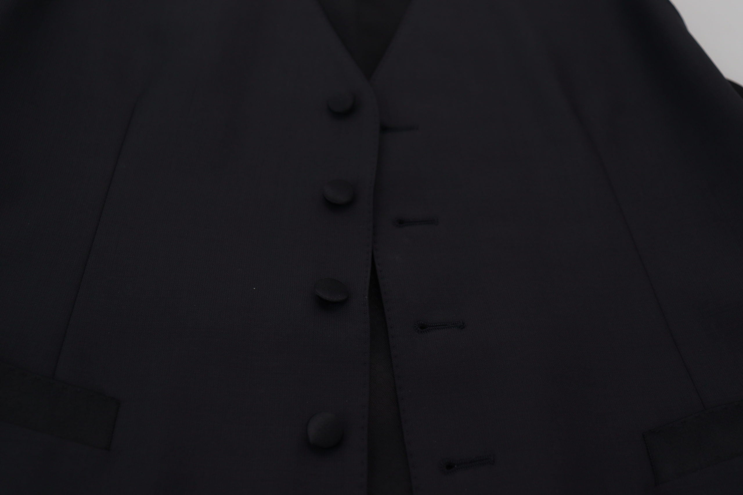 Dark Blue Wool Stretch Waistcoat Formal Vest