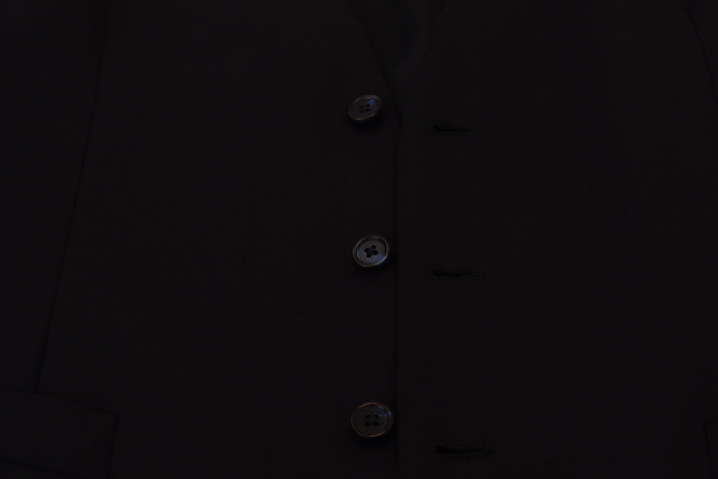 Dark Blue Wool Stretch Waistcoat Formal Vest